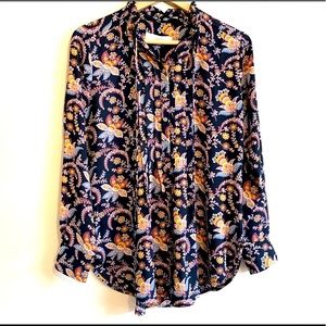 LOFT Long Sleeved Colorful Paisley Print Top/Blouse/Shirt New With Tags
